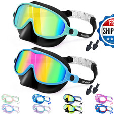 Vvinca Swim Goggles Nose Cover 2 Pack Wide View Diving Mask Anti-Fog Uv No Leak