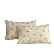 ECOCOTT 2 Pack Pillowcase Standard Size, Green Floral Pillow Cases Set - 100 ...