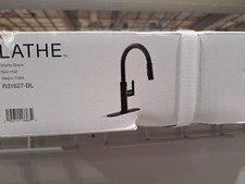 Kohler Lathe R31627-BL Single Handle Deck Mount Pull Down Kitchen Faucet Black