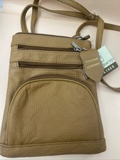 Crossbody Light Brown Genuine Leather Shoulder Bag Strap. V35