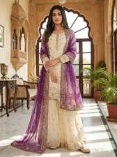 Indian Pakistani Ready To Wear Salwar Kameez Bollywood Wedding Wear Gharara Suit