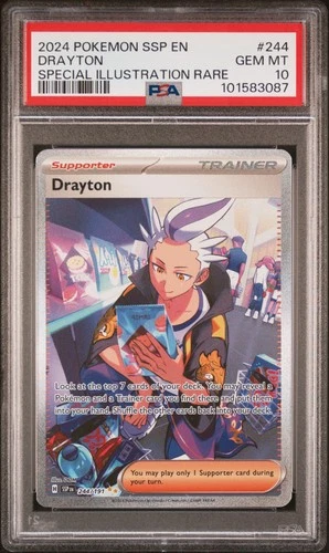 Pokemon Drayton Ssp En Surging Sparks 244/191 Special Illustration Rare PSA 10