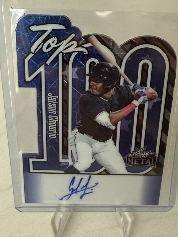 2025 Leaf Metal Top 100  Blue Velocity Jaison Chourio Autograph #’d/4 ⭐️