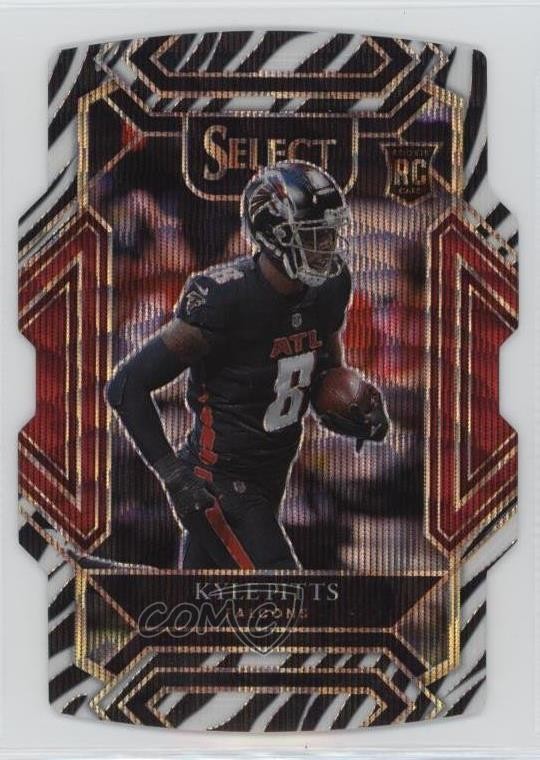 2021 Panini Select Club Level Zebra Prizm Die-Cut Kyle Pitts #246 Rookie RC v9t