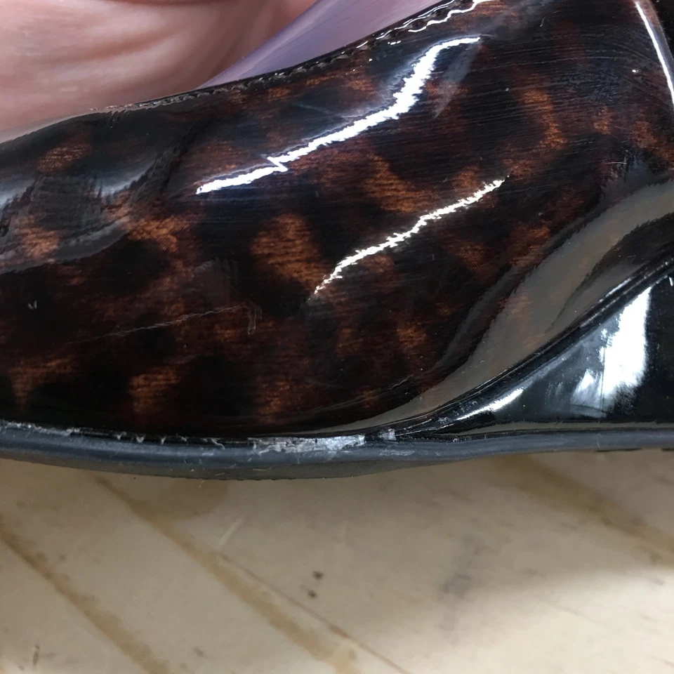 Zapatos de tacón Comfort Plus By Predictions para mujer 9,5 vestido punta abierta cuña marrón Foto 4 de 4