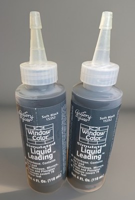 2 x Gallery Glas Karo Fensterfarbe Flüssigblei 118ml Flaschen NEU