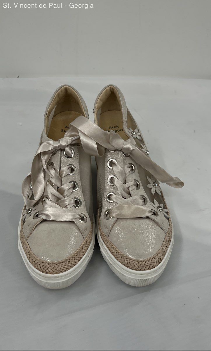 Softwaves Beige Gold Solid Sneaker Casual Shoe Wo… - image 2
