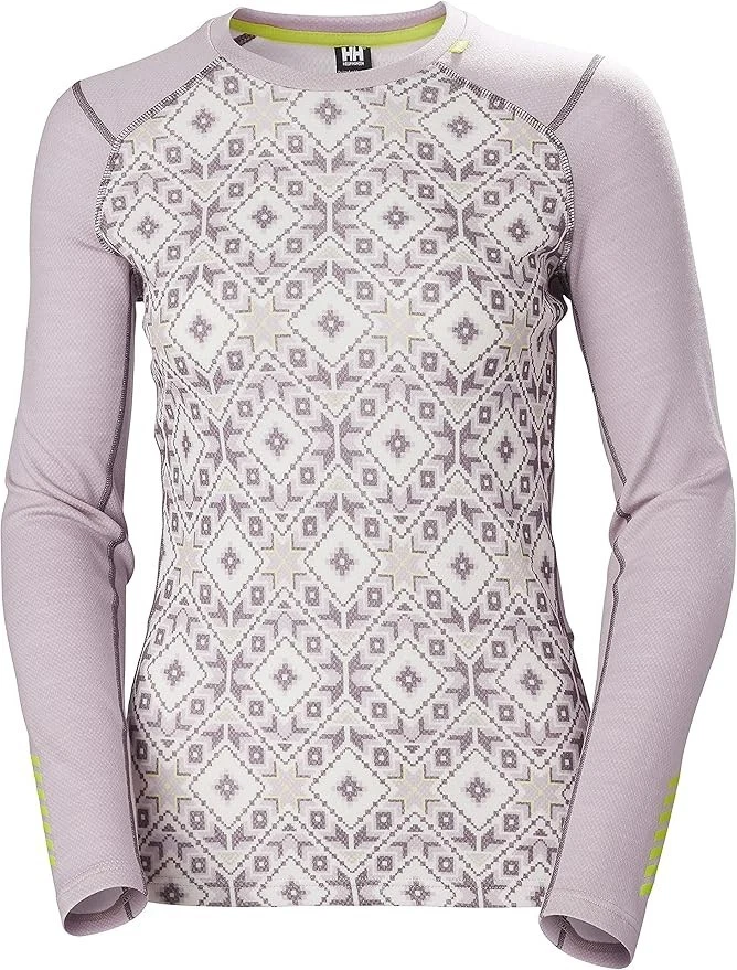 Helly Hansen Women's LIFA Merino Midweight Crewneck Top Large, Dusty Syrin