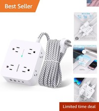 8 AC Outlets and 4 USB Charging Ports: Elite Power Strip with Smart Protection