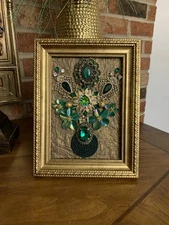 Vintage and Contemporary jewelry art framed