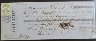 (W13) Wechsel GÜNS von 1856 über 5000 Gulden Sina Wien
