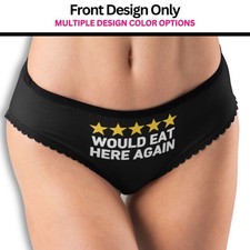 5-Star Would Eat Here Again Funny Black Hipster Panties XS-2XL