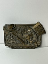 Vintage Alice in Wonderland Bronze Belt Buckle Mad Tea Party Hatter