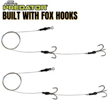 Pike Rigs with FOX Treble Hoks  2 Handmade Pike Traces ?30LB Wire ? Size 2 4 6 8