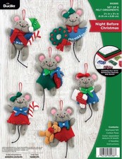 DIY Bucilla Night Before Christmas Mouse Felt Ornament Kit