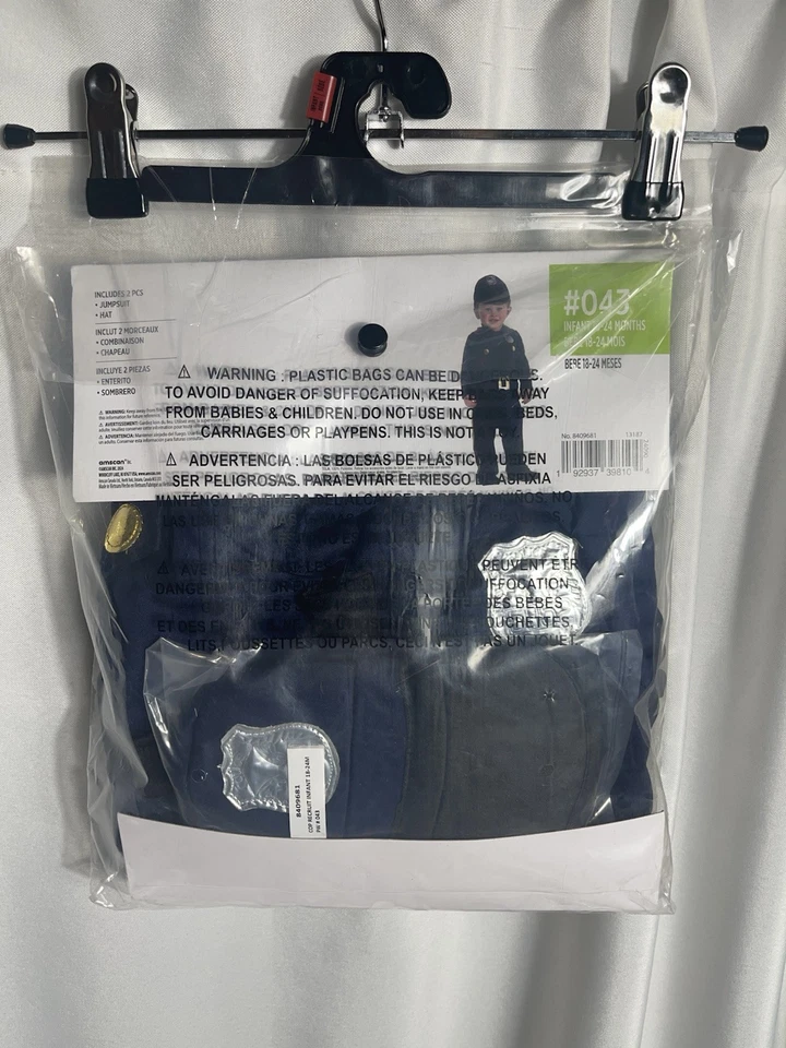 Cop Recruit Police Officer Costume Halloween 18-24 Months Infant Toddler NWT - Imagem 3 de 4