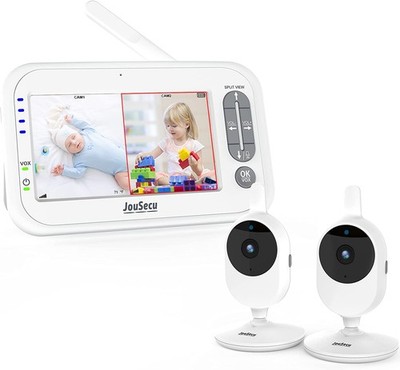 Baby Monitor with 2 Cameras, Video Baby Monitor, 4.3'' LCD Split Screen,2-Way ...