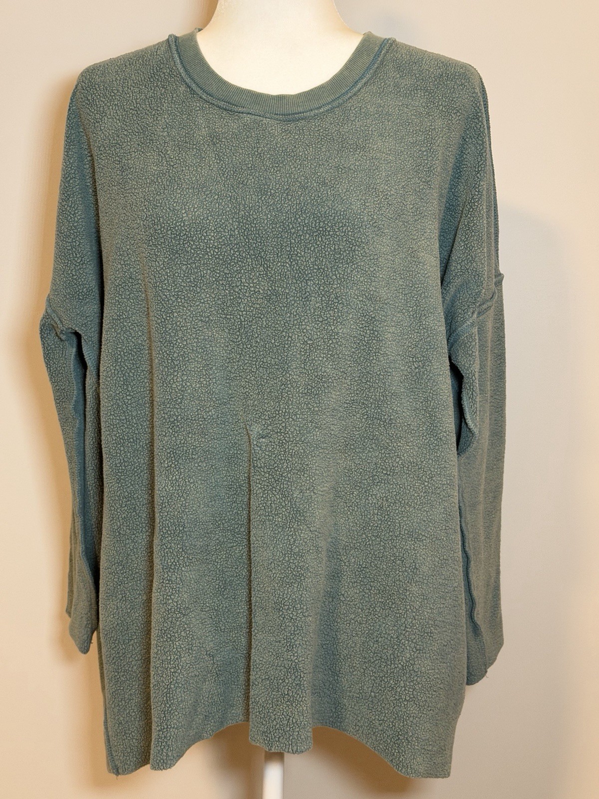 FREE PEOPLE Washed Ashore Solid Pullover Fleece G… - image 1