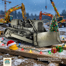 Bergamot Brass Works Vintage 1978 K-38 Bulldozer Belt Buckle Made in USA