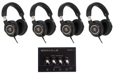 4 Rockville PRO-E70 250 Ohm Closed-Back Studio Headphones Headphone Amplifier