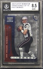 2000 PLAYOFF MOMENTUM GRADED SERIES TOM BRADY BGS 8.5