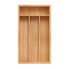 Small Silverware Organizer, Bamboo Kitchen Drawer Organizer, Utensil Holder, ...