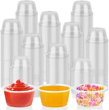 500 Count 2Oz Plastic Portion Cups No Lids, Mini Condiment Containers Disposable
