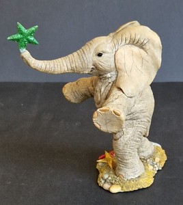 Vintage Tuskers Catch A Falling Star Elephant Figurine 91040 Enesco Resin 14cm