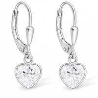 Herz Zirkonia Brisur Ohrringe 925 Sterling Silber MäDchen Damen OhrhäNger