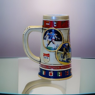 1988 BUDWEISER CERAMARTE SEOUL SUMMER OLYMPIC GAMES 8'' STEIN