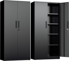 INTERGREAT Metal Storage Cabinet with Lock, 72" H Lockable Metal Storage Cabinet