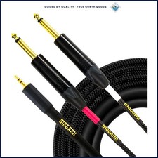 Stereo Audio Adapter Cable, 3.5mm TRS to Dual 1/4" TS Male Connectors