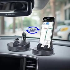 Rotatable Car Phone Holder - Heat-Resistant ABS, Spring Fixation, Universal Fit
