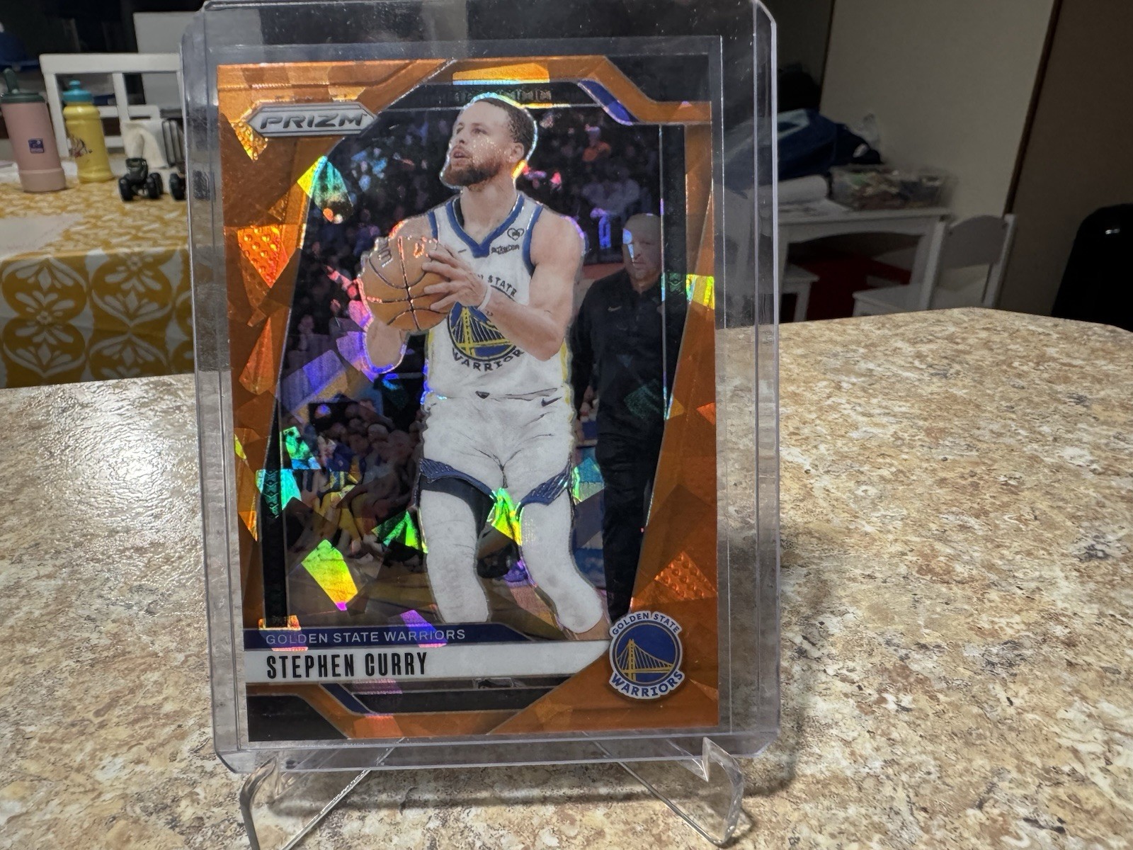 STEPHEN CURRY 2024-25 Prizm Basketball Orange Cracked Ice Warriors #134