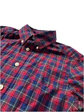 Ralph Lauren Boy's Button Down Shirt Size 8 Red Blue Plaid Long Sleeve Classic
