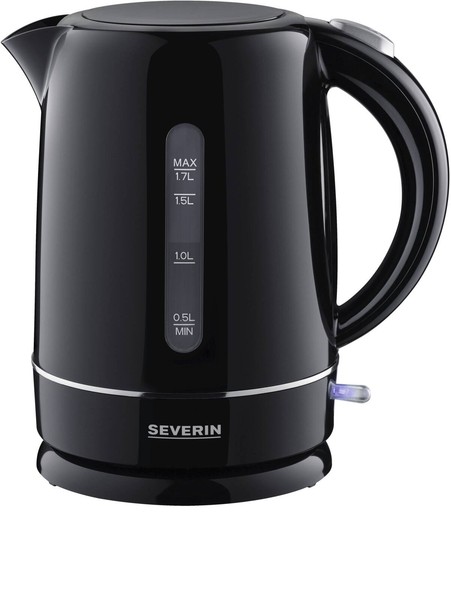 Severin Wasserkocher WK 4322 Schwarz 1,7 L 2.200 W Anschluss Sockel Kalkfilter-image