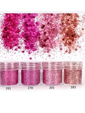 5 Bottles Bronze Chunky Glitter For Nail Art DIY Cosmetics Craft