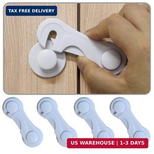 Cabinet Door Locks for Baby Proofing and Child Safety, 4 Pack Childproof Cabinet