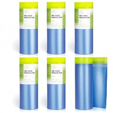 Pre-Taped Masking Film for Painting - 44" x 66' Painters Plastic Sheeting wit...