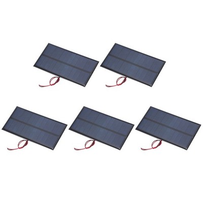 5 Pcs 6V 0.96W 160mA Mini Solar Panels with 2 Cable 110mm x 60mm