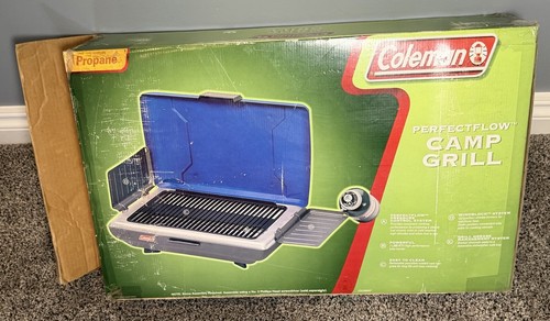 Coleman PerfectFlow 11,000 BTU Portable 2 Burner Propane Grill BBQ-Excellent