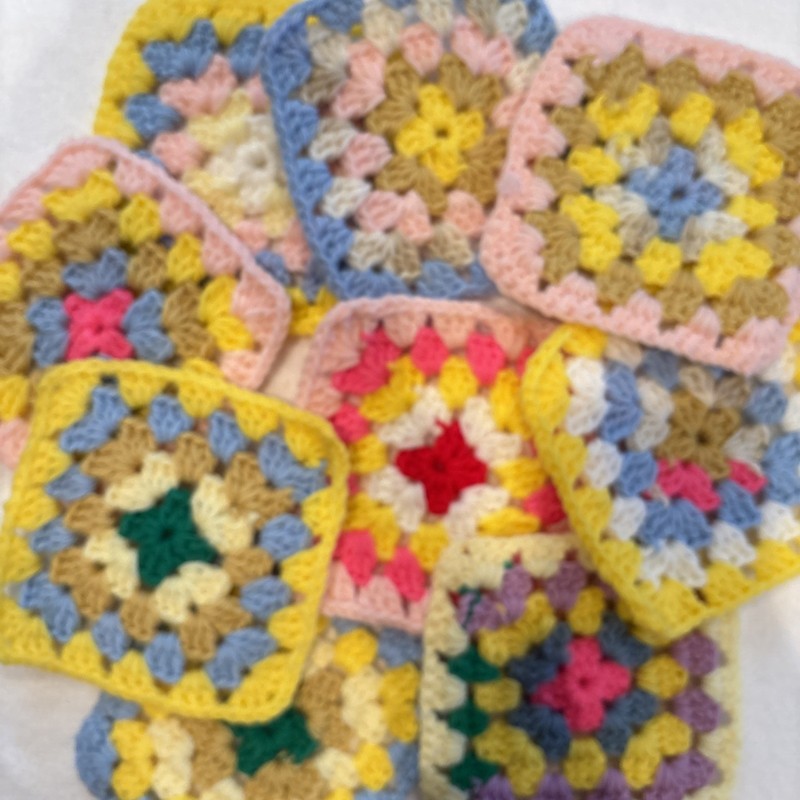 Lot of 7 Hand Made Crochet Pot Holders Different Colors