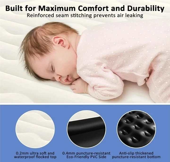 Air Mattress Queen w/ Built in Pump, 18" Elevated Inflatable Blow Up Mattress.W1 - Image 4 of 4