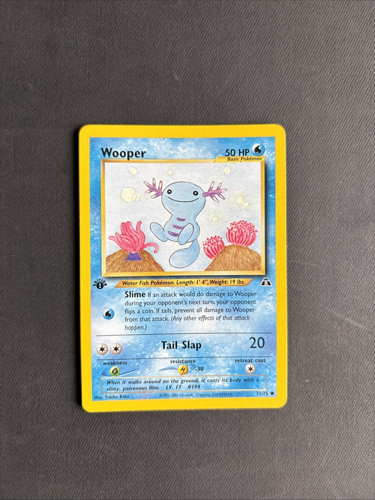 Pokémon TCG Wooper Neo Discovery 71/75 Regular 1st Edition Common Non Holo WOTC