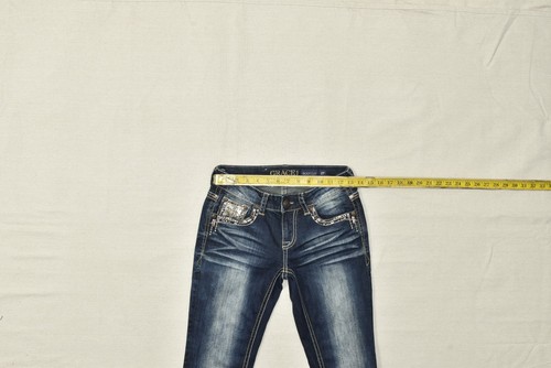 Grace in LA Bootcut Jeans Size 27 Embellished Dark Wash Denim Blue Cotton - Picture 3 of 8