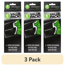  3 pack 5 Gum Spearmint Rain Sugar Free Chewing Gum - 15 Ct 6 Pack 