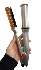 InStyler Original Rotating Hot Iron 1 1/4" Barrel Silver IS1001 Tested Working