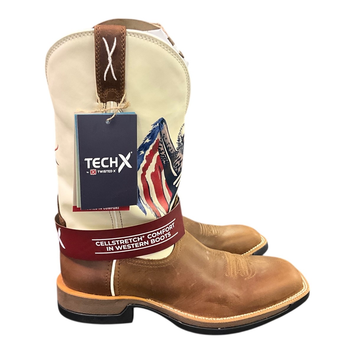 Twisted X Tech X Western Boots Size 8.5D Roasted Pecan American