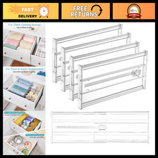 4 Pack Adjustable Drawer Dividers 6" Tall, Expandable Organizers for Big Drawers