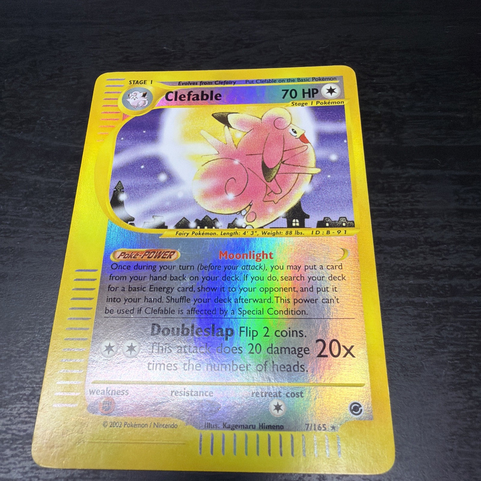 Pokemon TCG Clefable Expedition Reverse Holo 7/165 Rare Card LP
